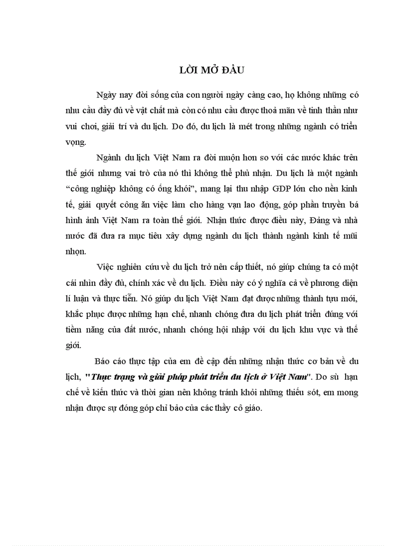 Thực trạng và giải pháp phát triển du lịch ở Việt Nam 1