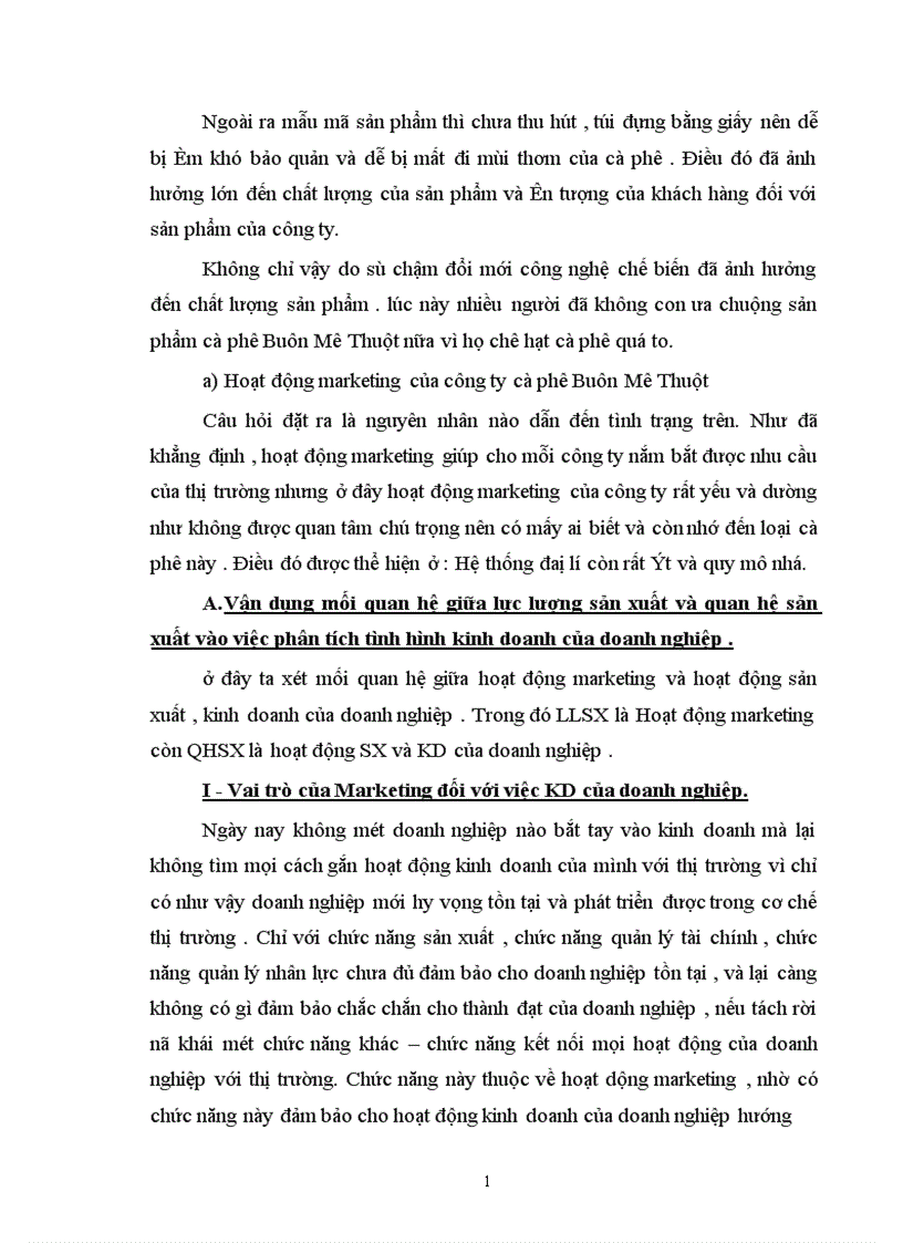 image for page Vận dụng nguyên lý về mối quan hệ biện chứng giữa LLSX và QHSX để phân tích tình hình hoạt động Maketting ở 2 doanh nghiệp kinh doanh về cafe ở Việt Nam 1