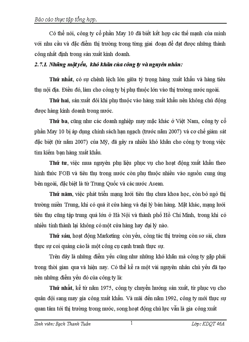 image for page Báo cáo thực tập tại công ty cổ phần May 10