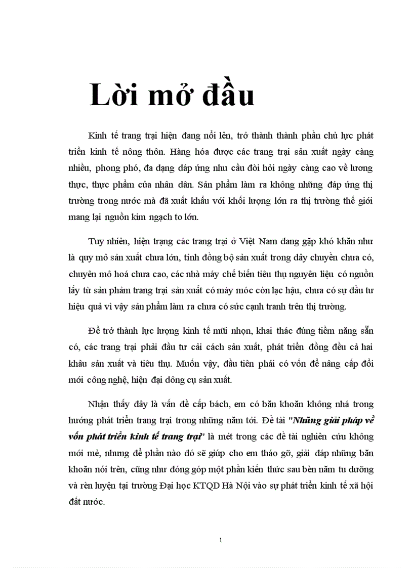 image for page Những giải pháp về vốn phát triển kinh tế trang trại