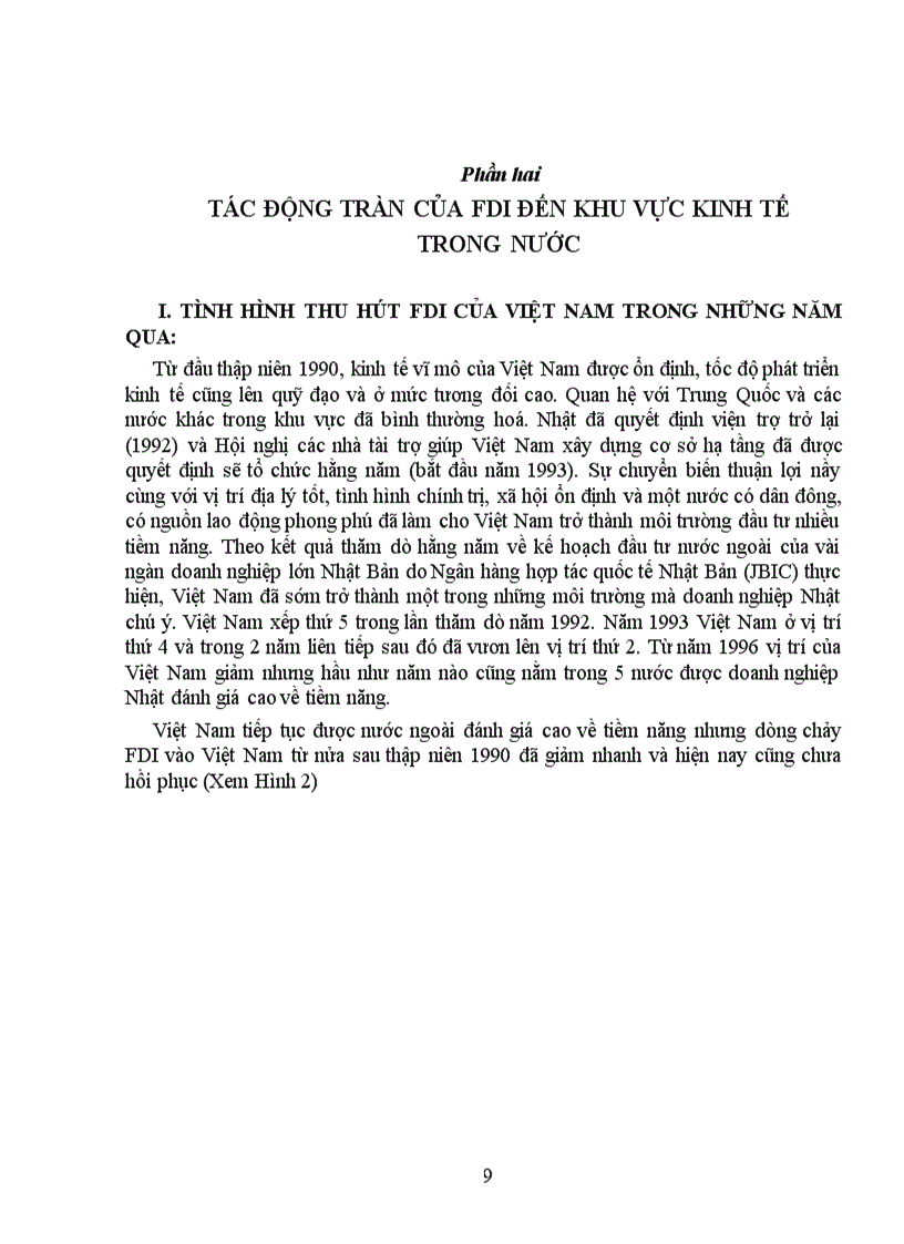 image for page Tác động tràn của FDI đến khu vực kinh tế trong nước