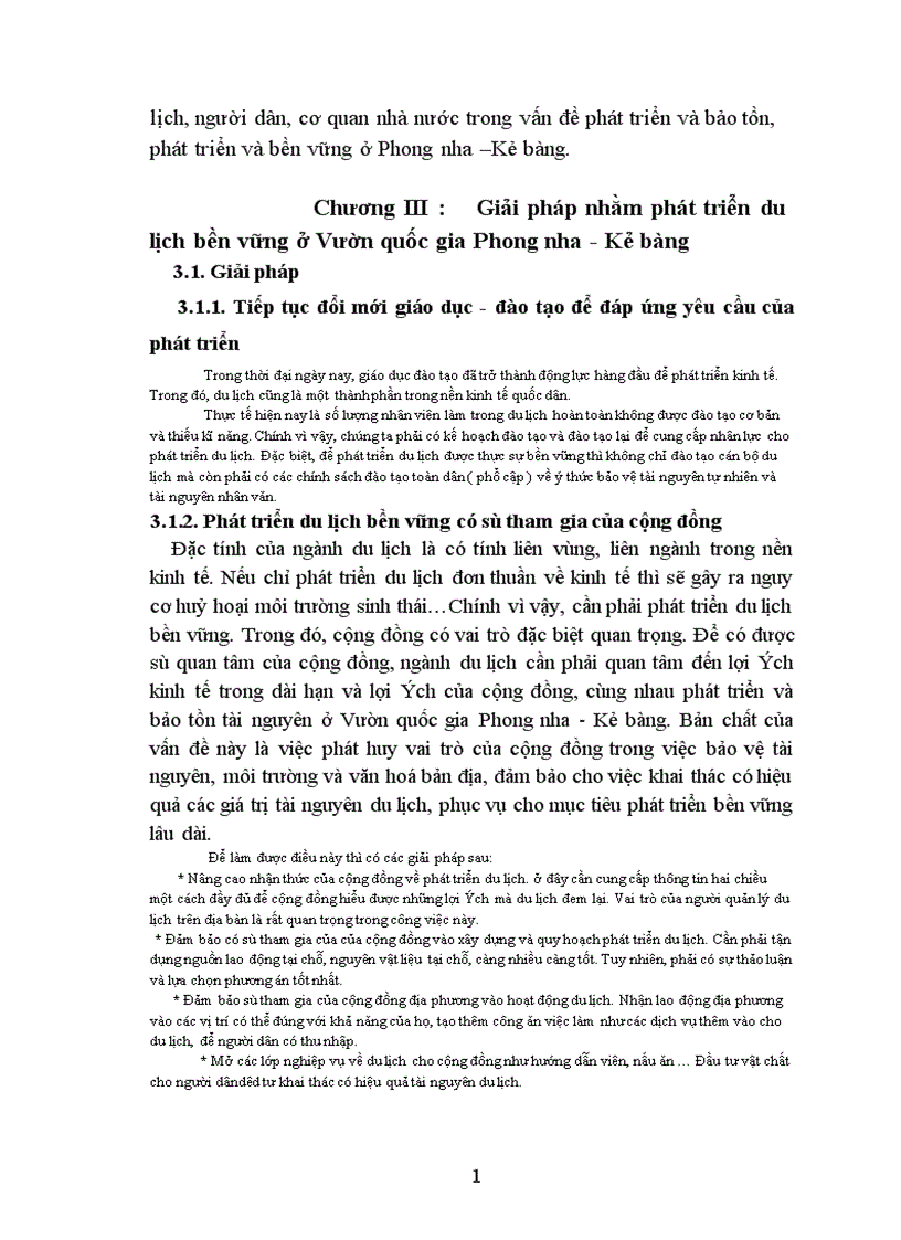 image for page Thực trạng các điều kiện để phát triển du lịch bền vững ở Vườn quốc gia Phong nha Kẻ bàng