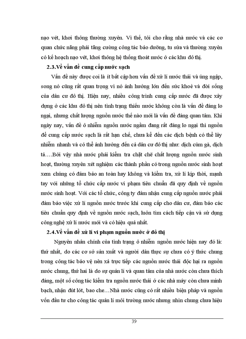 image for page Thực trạng và giải pháp của nhà nước trong việc giải quyết vấn đề môi trường nước ở đô thị hiện nay