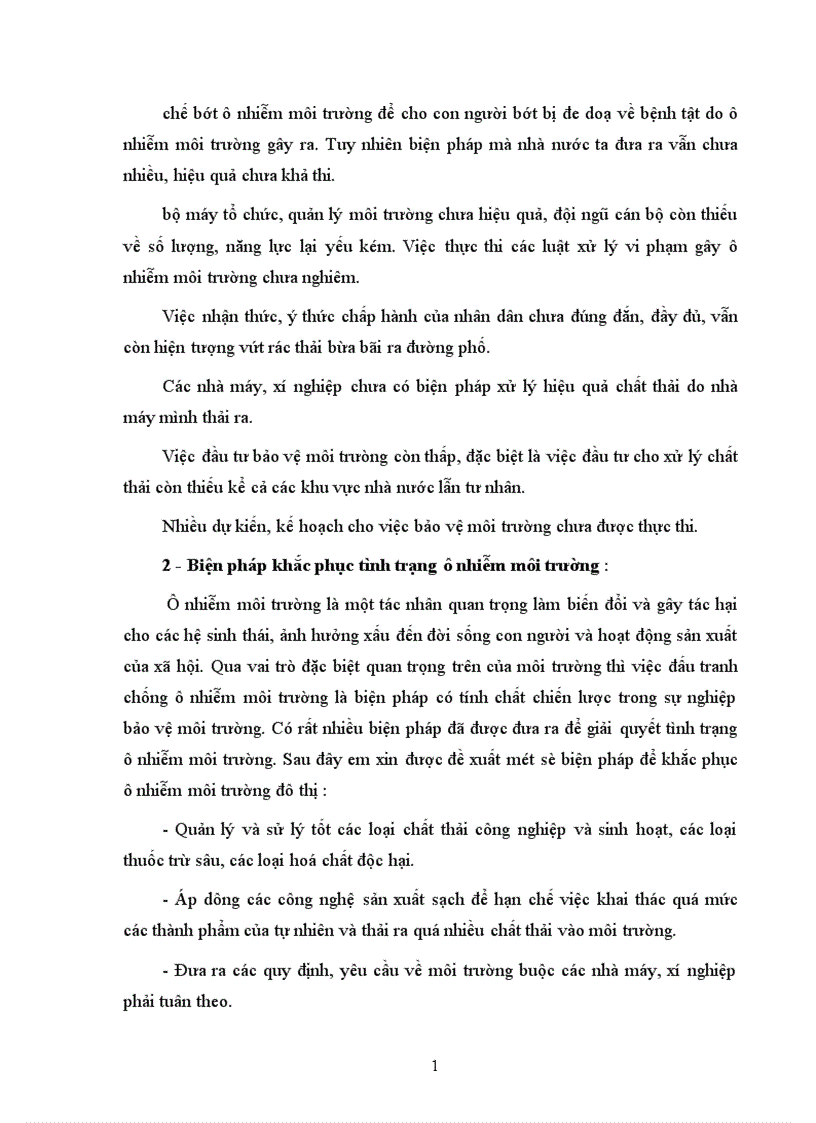 image for page Một số mâu thuẫn trong cách giải quyết ô nhiễm môi trường và biện pháp khắc phục tình trạng ô nhiễm môi trường