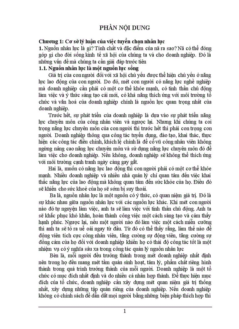Một số biện pháp nhằm nâng cao hiệu quả của công tác tuyển chọn nhân lực tại các doanh nghiệp phía Nam 1