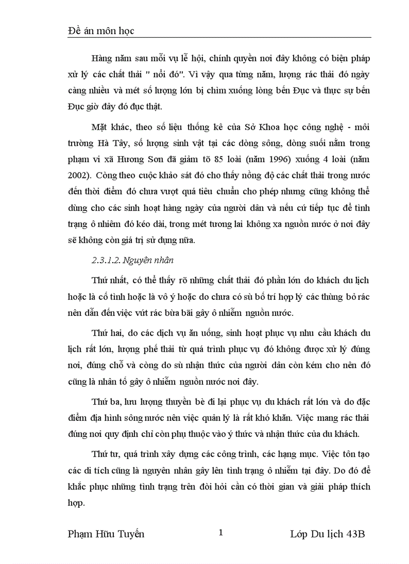 image for page Môi trường du lịch tại chùa Hương thực trạng và giải pháp 1