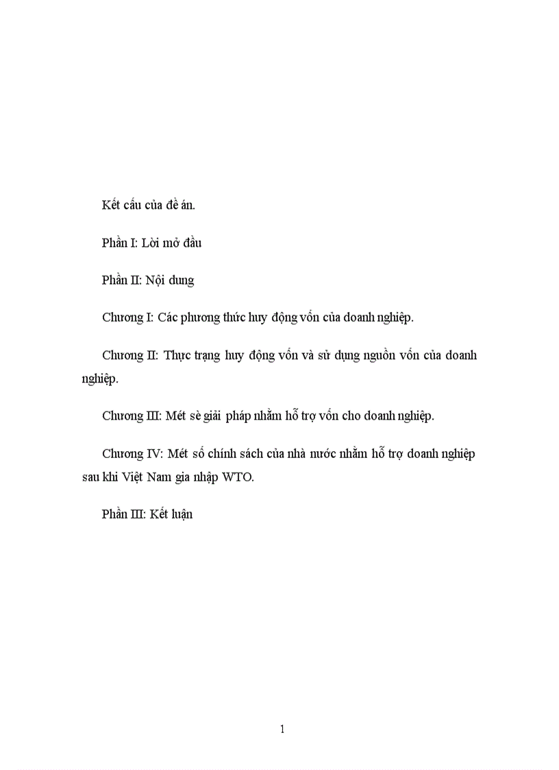 Nguồn vốn của doanh nghiệp Giảỉ pháp nào để hỗ trợ doanh nghiệp trong quá trình hội nhập WTO 1