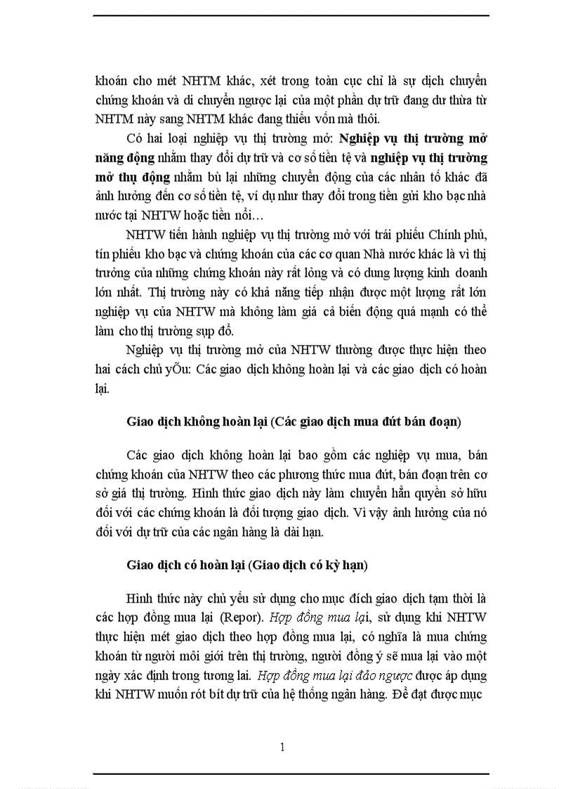 image for page Nghiệp vụ thị trường mở của Ngân hàng trung ương 1