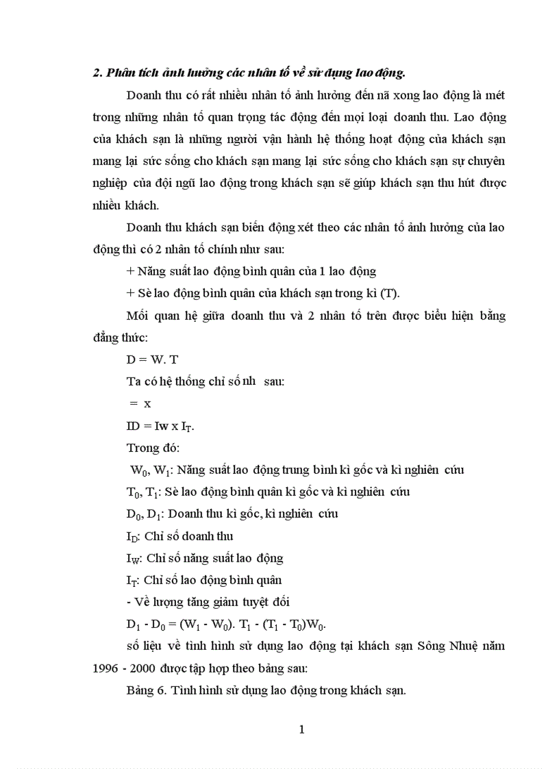 image for page Phương pháp chỉ số thống kê và vận dụng phân tích biến động tổng doanh thu của khách sạn Sông Nhuệ thời kỳ 1996 2000 1