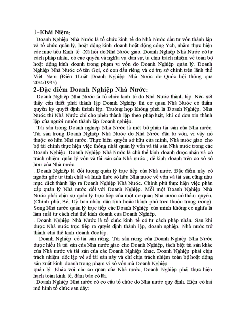 image for page Tình hình tổ chức và tài chính hiện nay của một Doanh Nghiệp Nhà Nướ
