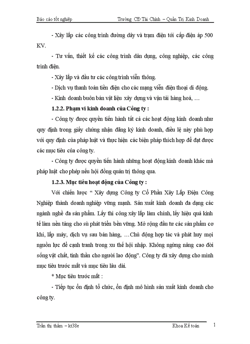 image for page Kế toán Nguyên vật liệu Công cụ dụng cụ Tại Công ty Cổ Phần Xây Lắp Điện Công Nghiệp 1