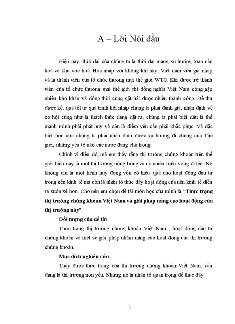 image for page Thực trạng thị trường chứng khoán Việt Nam và giải pháp nâng cao hoạt động của thị trường này 1
