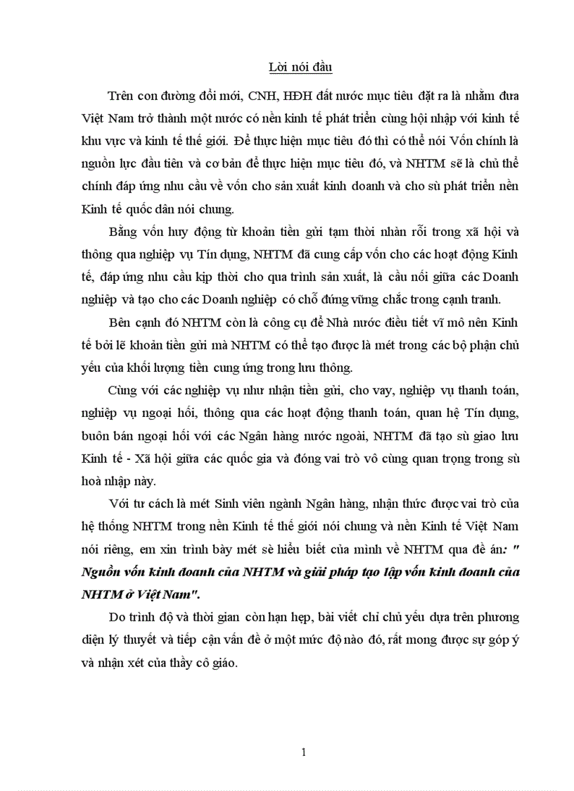 image for page Nguồn vốn kinh doanh của NHTM và giải pháp tạo lập vốn kinh doanh của NHTM ở Việt Nam 1