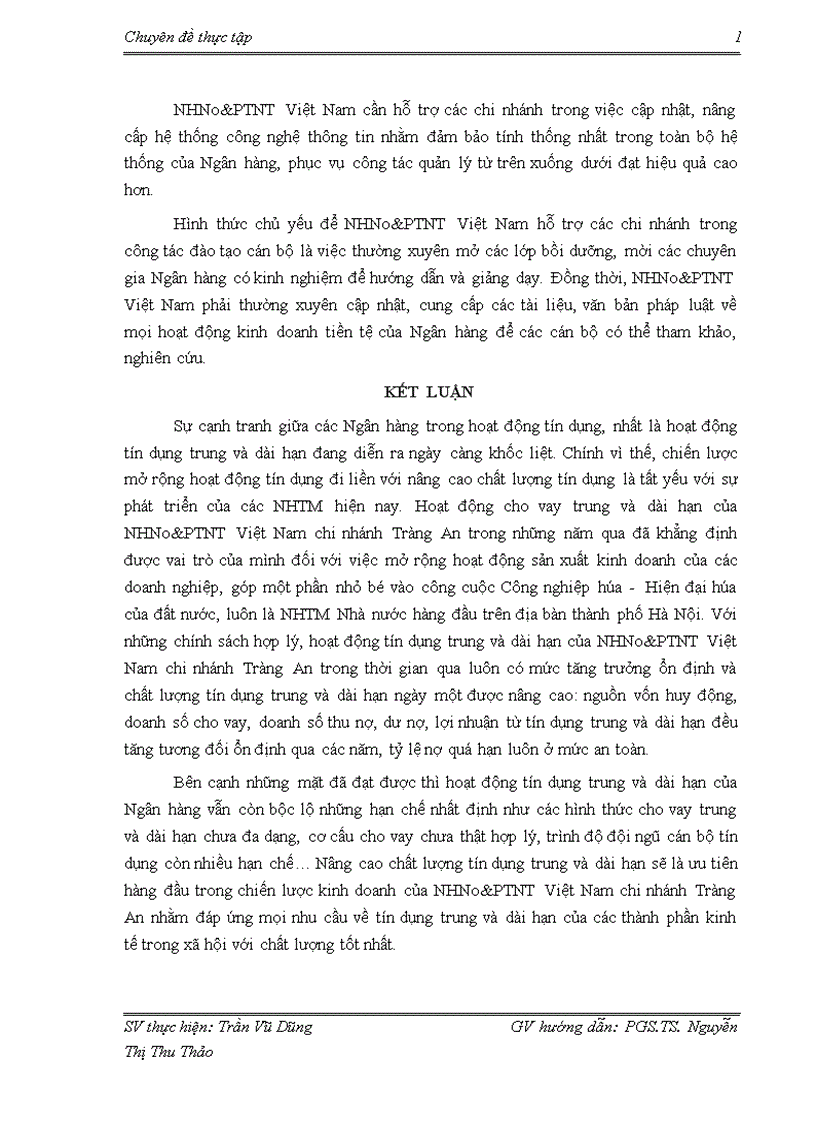 image for page Giải pháp nâng cao chất lượng tín dụng trung và dài hạn tại NHNo PTNT Việt Nam chi nhánh Tràng An