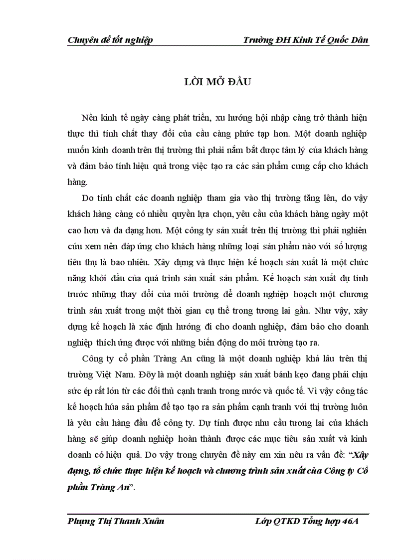 image for page Xây dựng tổ chức thực hiện kế hoạch và chương trình sản xuất của Công ty Cổ phần Tràng An 1