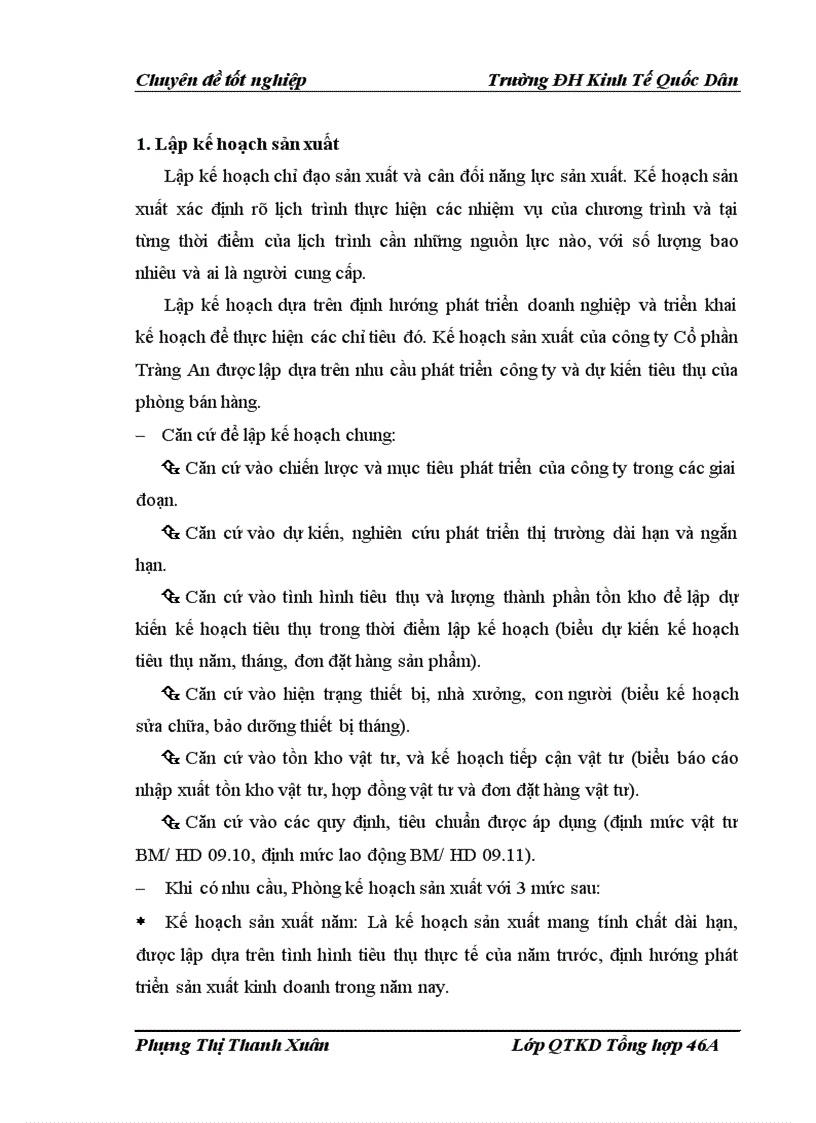 image for page Xây dựng tổ chức thực hiện kế hoạch và chương trình sản xuất của Công ty Cổ phần Tràng An 1