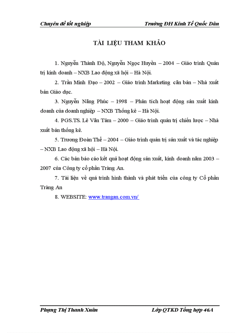 image for page Xây dựng tổ chức thực hiện kế hoạch và chương trình sản xuất của Công ty Cổ phần Tràng An 1