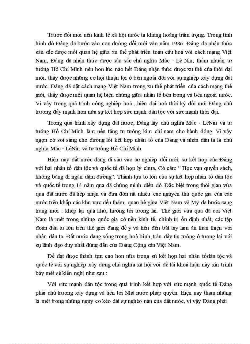 image for page Đảng với sự kết hợp nhân tố dân tộc và quốc tế trong cách mạng Việt Nam thời kỳ đổi mới 1