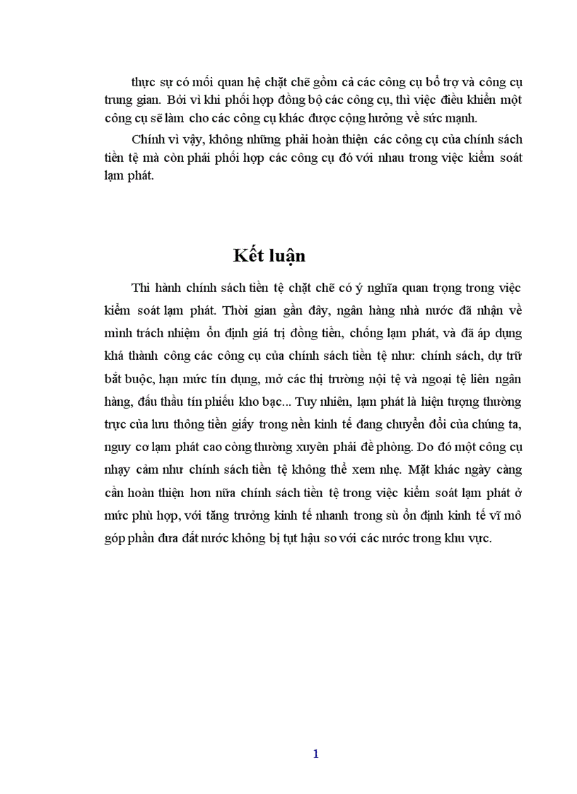 image for page Sử dụng chính sách tiền tệ nhằm kiểm soát lạm phát 1