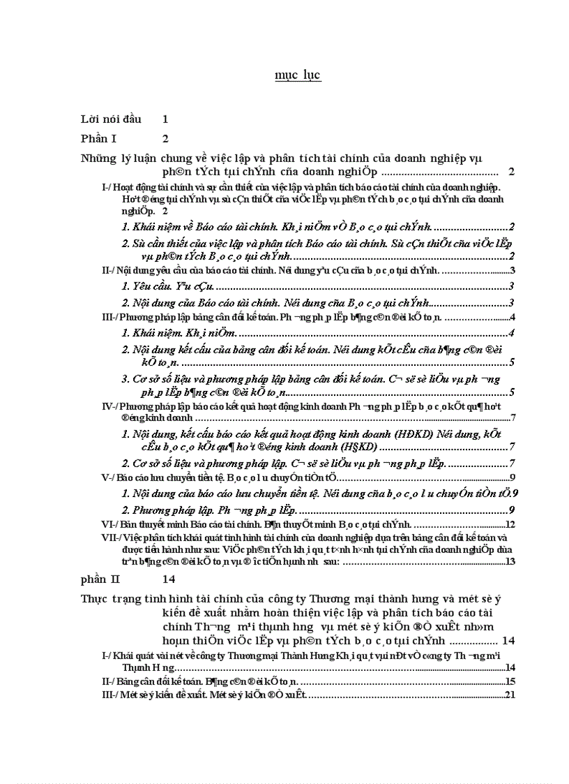 image for page Hoàn thiện việc lập và phân tích Báo cáo tài chính của Công ty Thương mại Thành Hưng