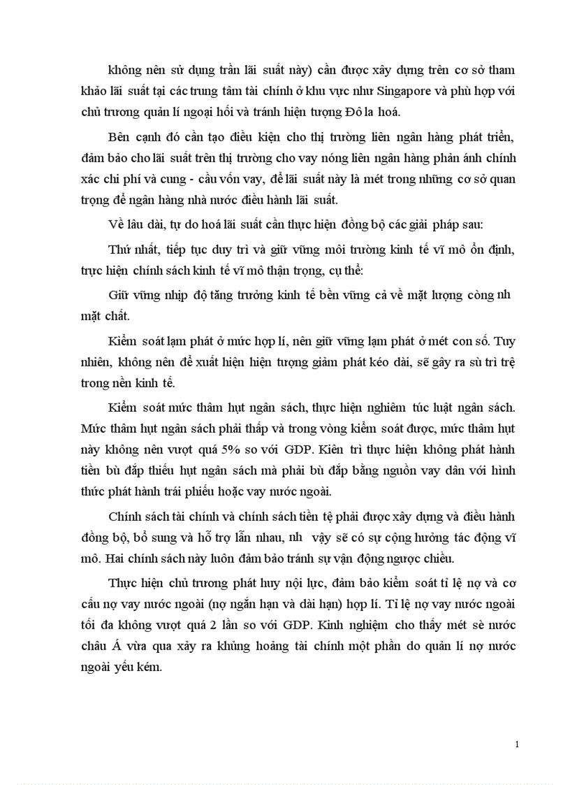 image for page Tự do hoá lãi suất trong điều kiện nền kinh tế Việt Nam