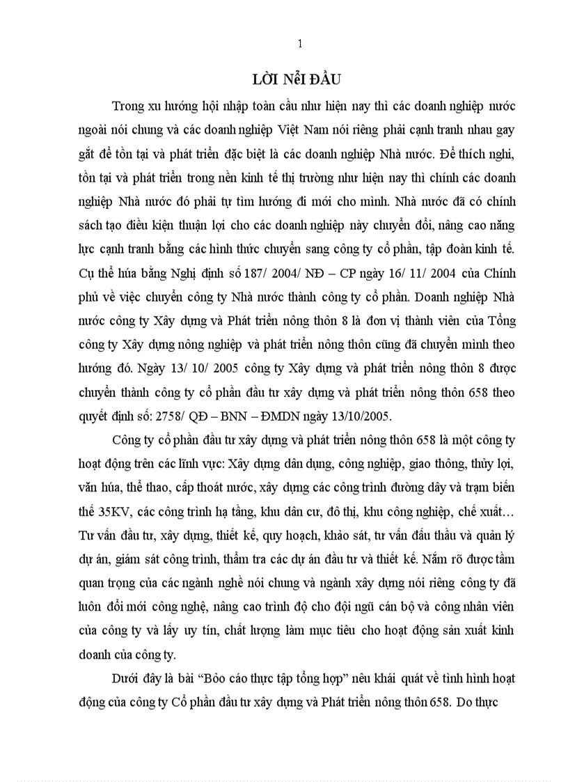 image for page Báo cáo thực tập tại công ty cổ phần đầu tư xây dựng và phát triển nông thôn 658