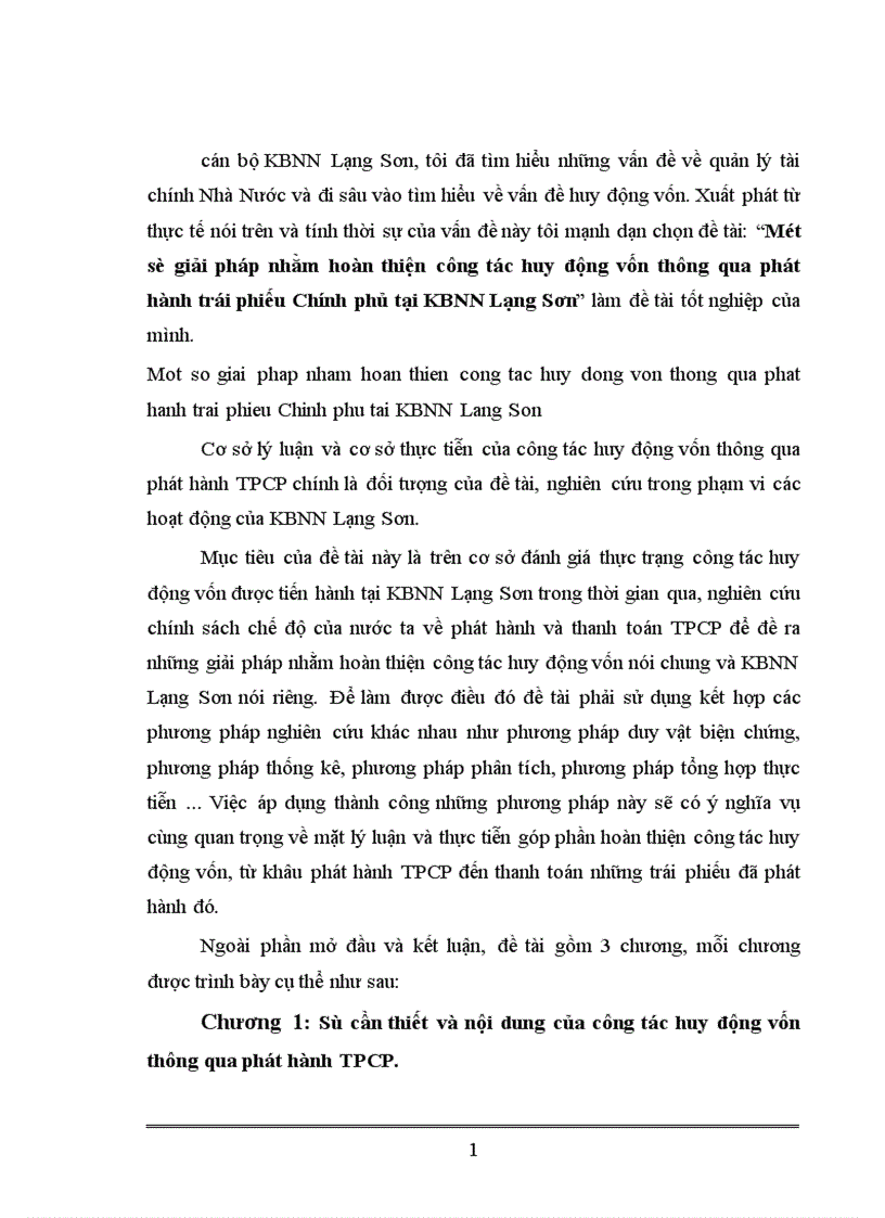 image for page Một số giải pháp nhằm hoàn thiện công tác huy động vốn thông qua phát hành trái phiếu Chính phủ tại KBNN Lạng Sơn