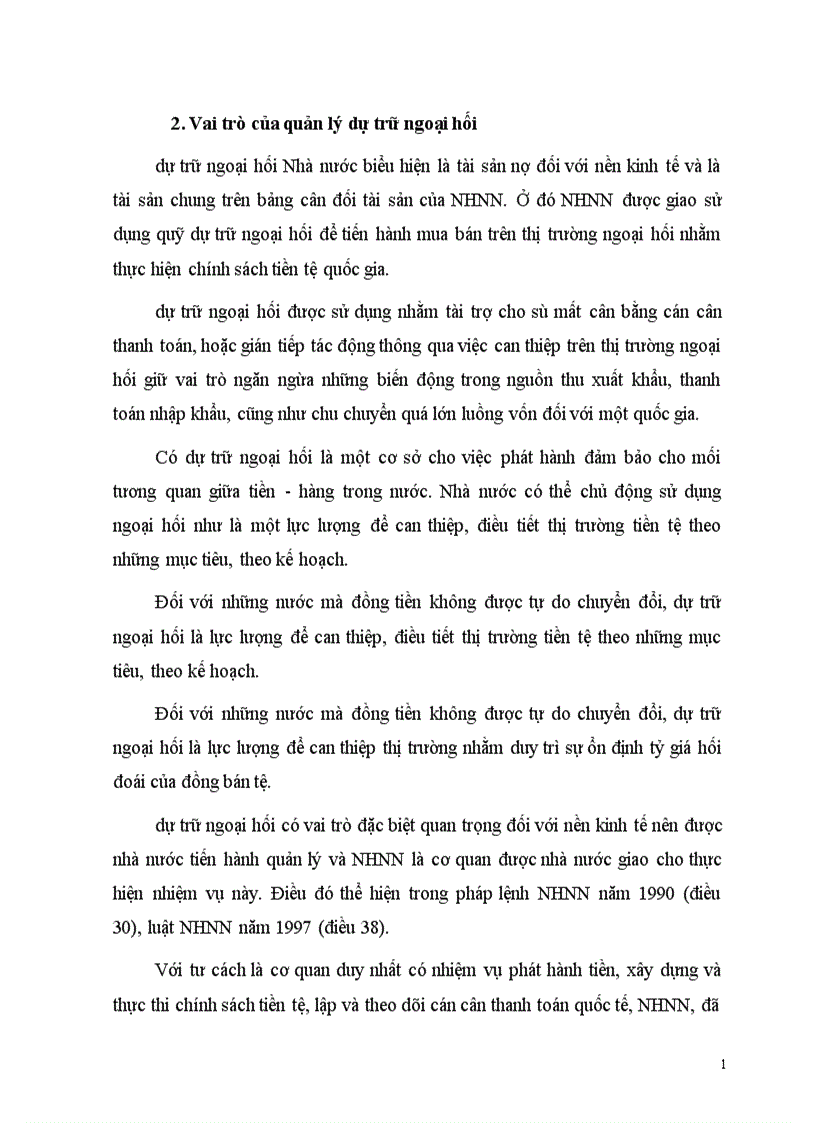 Đánh giá thực trạng chính sách quản lý ngoại hối ở Việt Nam trong thời gian qua và những giải pháp kiến nghị 1