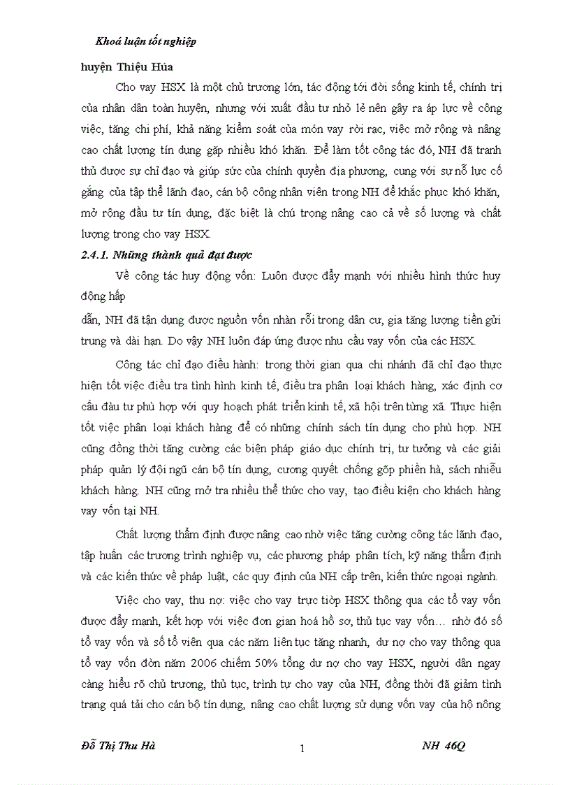 image for page Nâng cao chất lượng tín dụng đối với HSX tại chi nhánh NHNo PTNT huyện Thiệu Hoá tỉnh Thanh Hoá 1