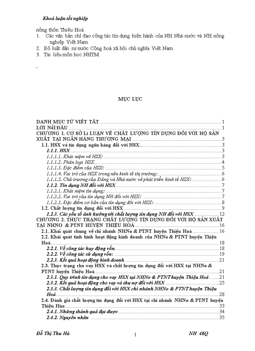 image for page Nâng cao chất lượng tín dụng đối với HSX tại chi nhánh NHNo PTNT huyện Thiệu Hoá tỉnh Thanh Hoá 1