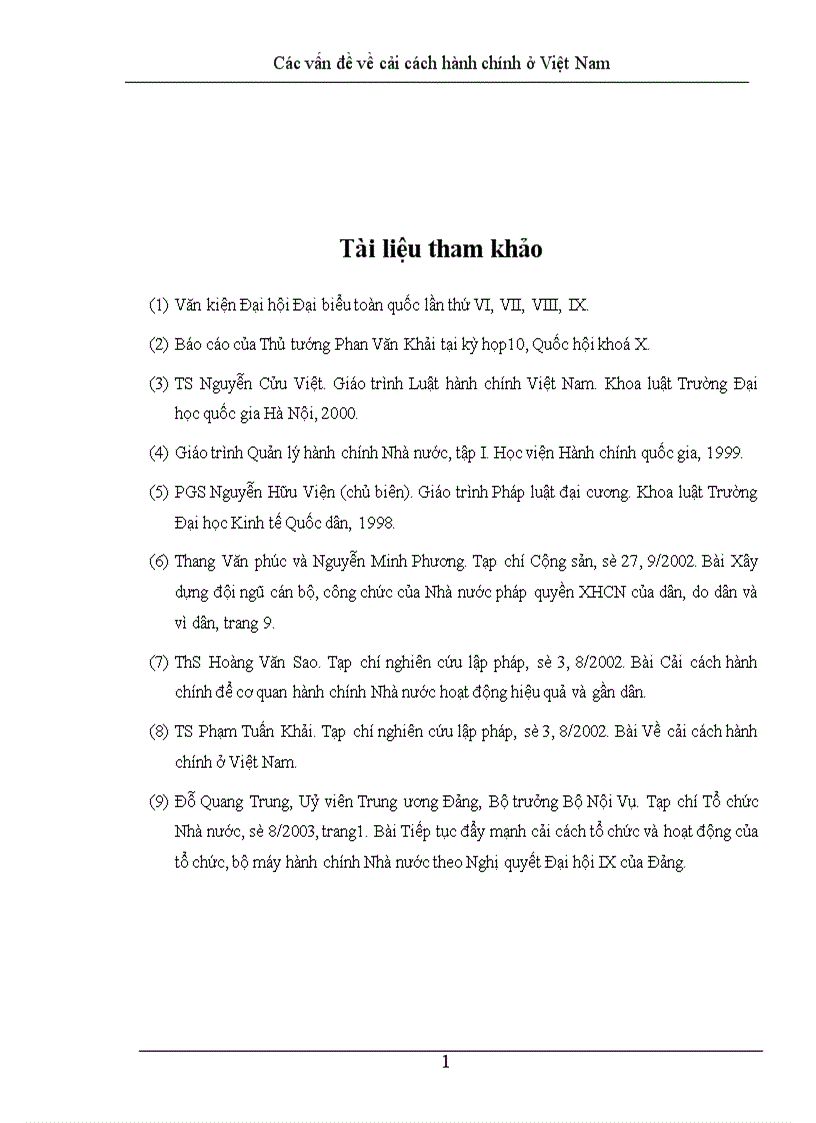 image for page Các vấn đề về cải cách hành chính ở Việt Nam