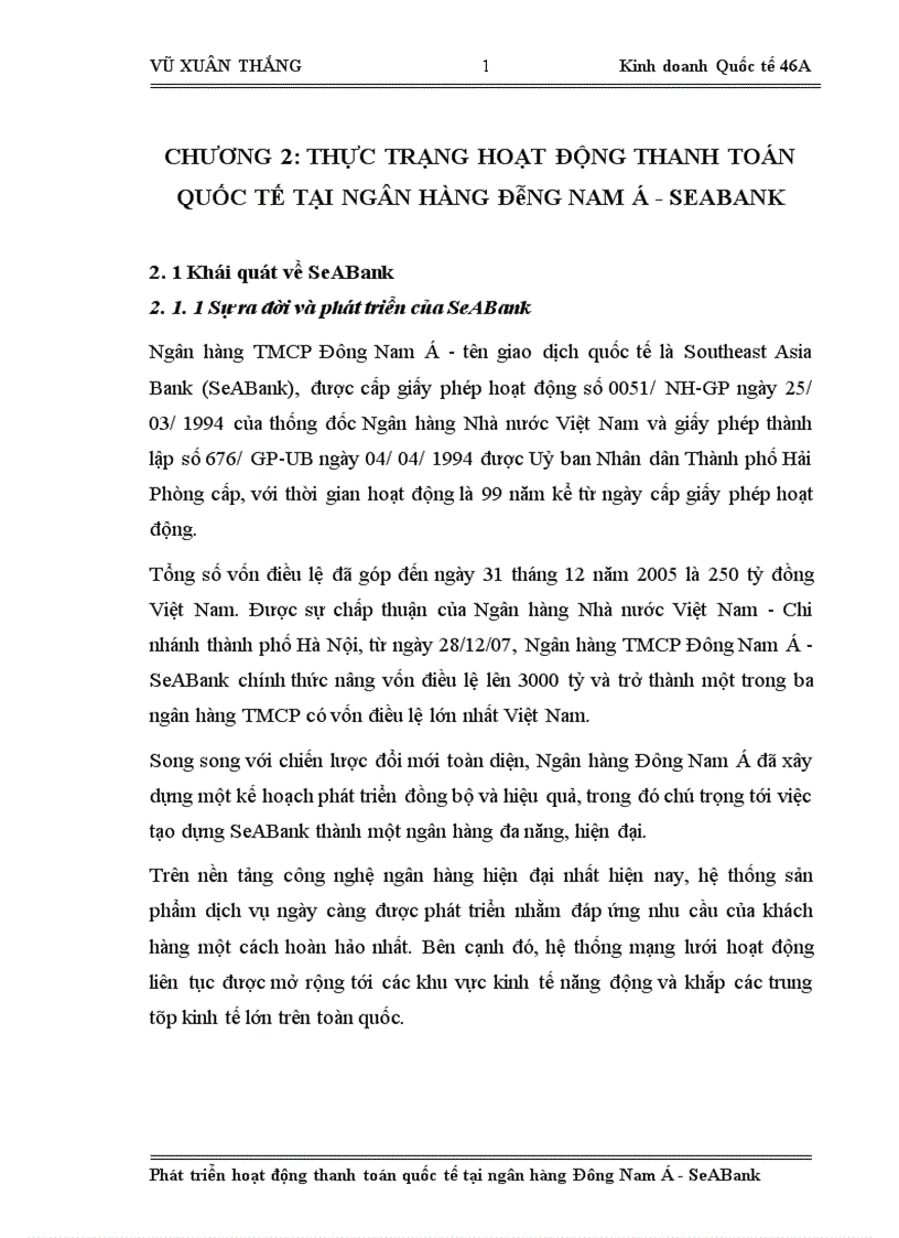 image for page Phát triển hoạt động thanh toán quốc tế tại ngân hàng Đông Nam Á SeABank
