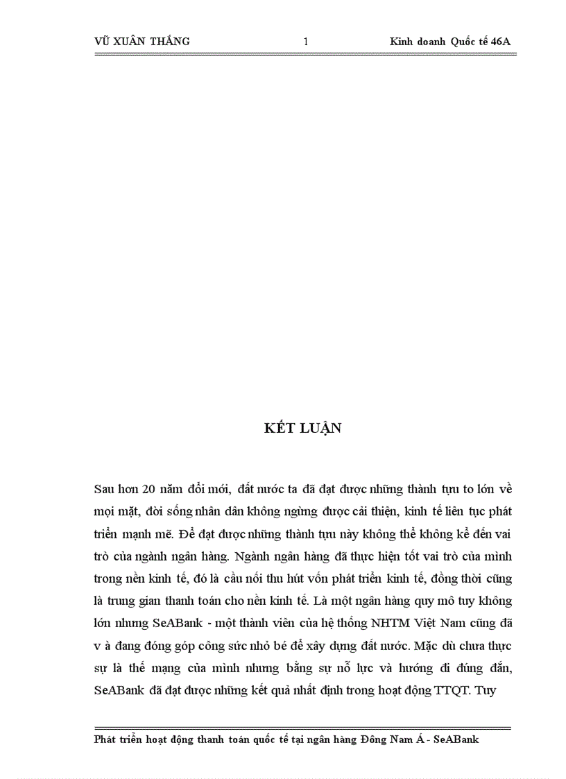 image for page Phát triển hoạt động thanh toán quốc tế tại ngân hàng Đông Nam Á SeABank