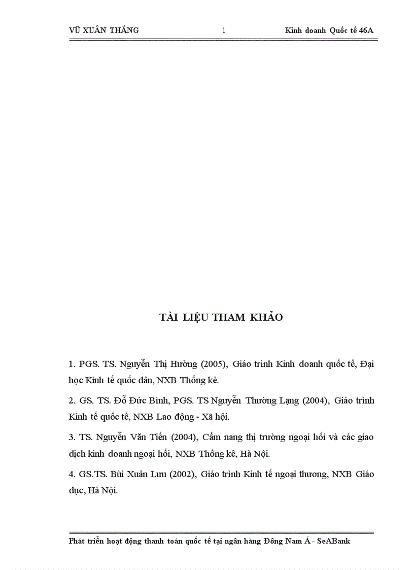 image for page Phát triển hoạt động thanh toán quốc tế tại ngân hàng Đông Nam Á SeABank