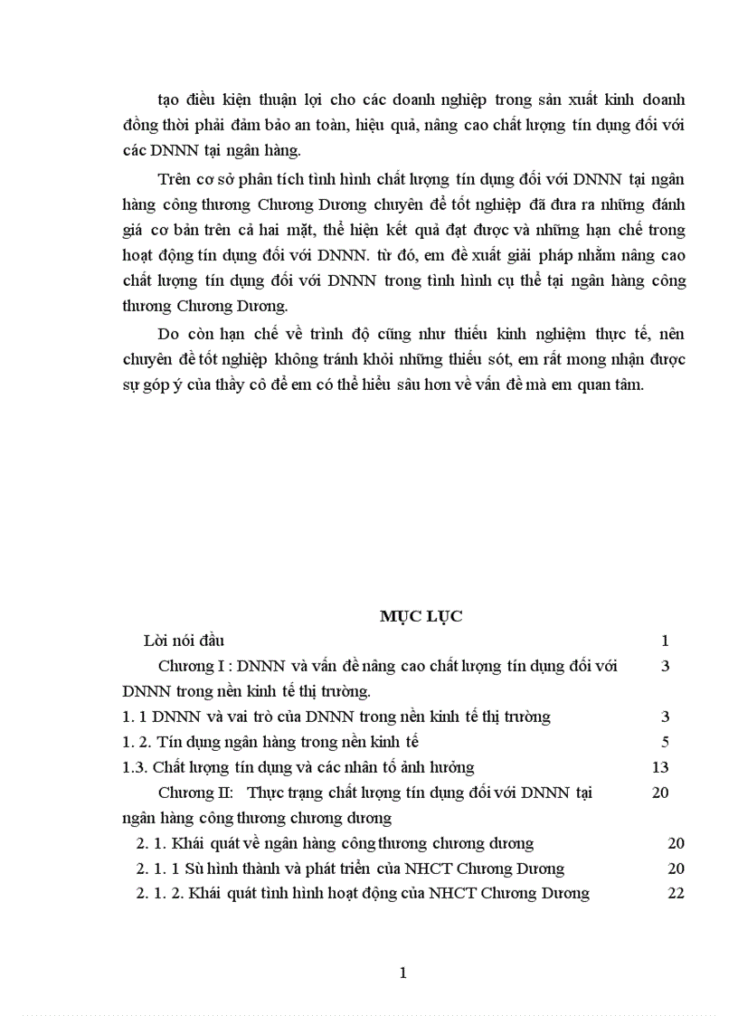 image for page Giải pháp nâng cao chất lượng tín dụng đối với doanh nghiệp Nhà nước tại ngân hàng công thương Chương Dương 1