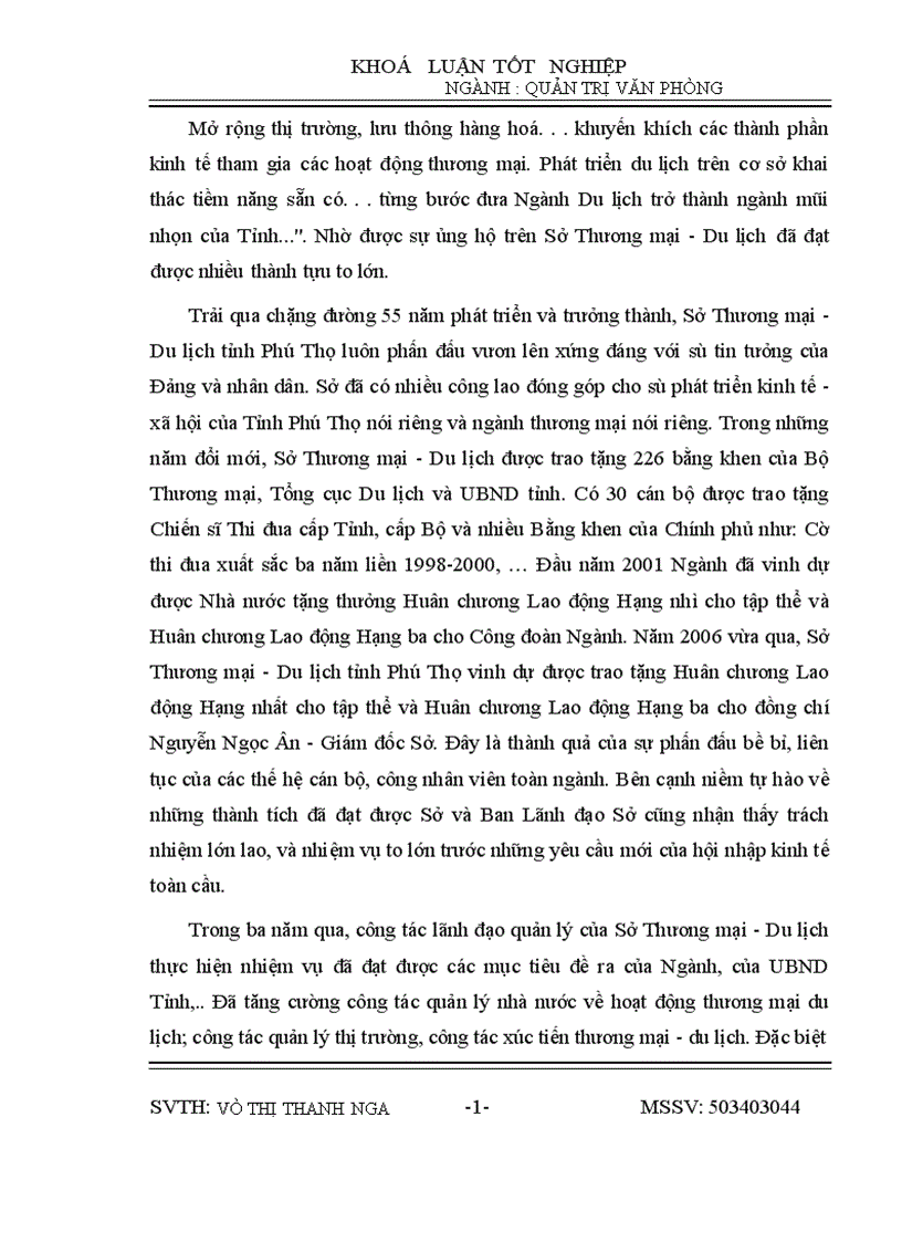 image for page Tiếp tục hoàn thiện công tác Văn phòng tại Sở Thương mại Du lịch tỉnh Phú Thọ 1