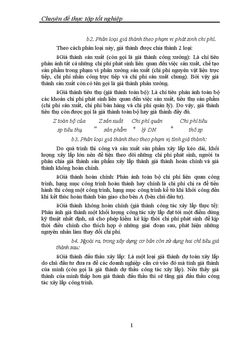 image for page Thực trạng tổ chức công tác hạch toán chi phí sản xuất và tính giá thành sản phẩm xây lắp tại Công ty xây dựng 1