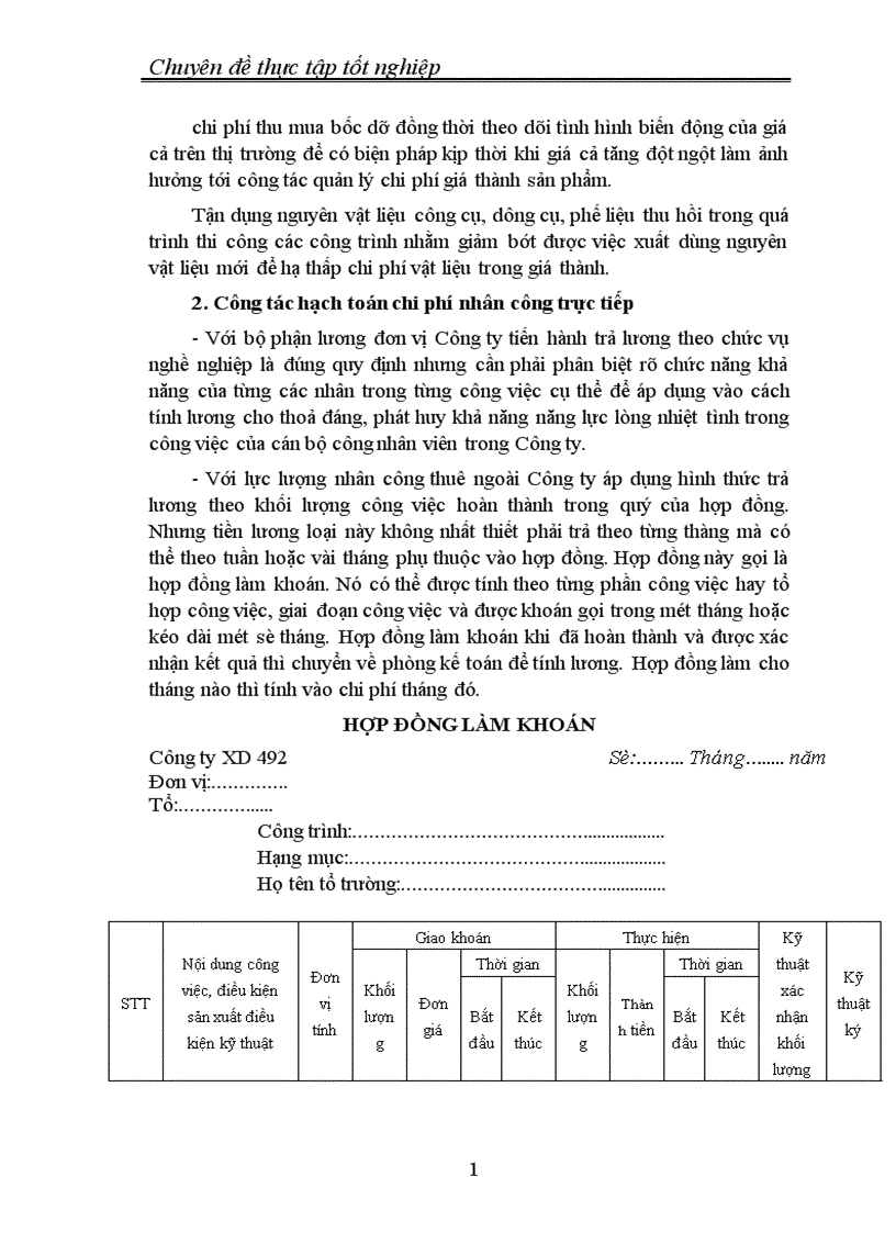 image for page Thực trạng tổ chức công tác hạch toán chi phí sản xuất và tính giá thành sản phẩm xây lắp tại Công ty xây dựng 1