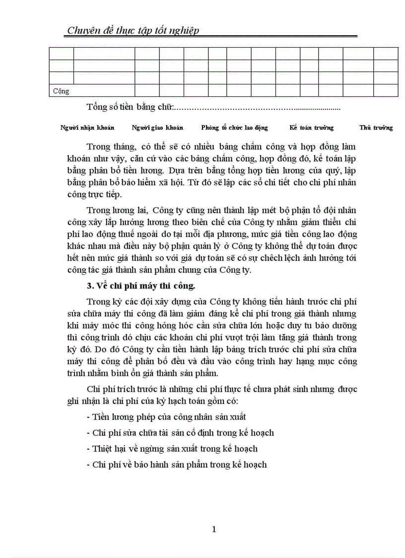 image for page Thực trạng tổ chức công tác hạch toán chi phí sản xuất và tính giá thành sản phẩm xây lắp tại Công ty xây dựng 1