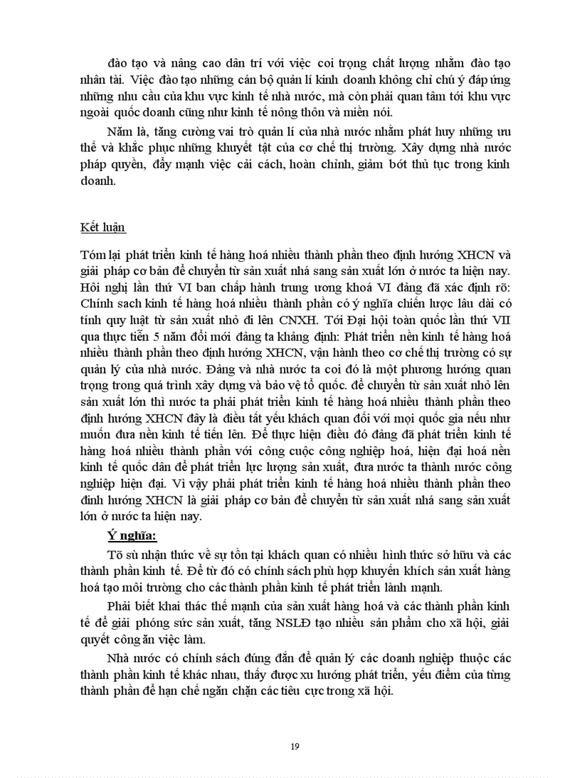image for page Tính tất yếu khách quan phải phát triển kinh tế hàng hoá nhiều thành phần ở nước ta 1