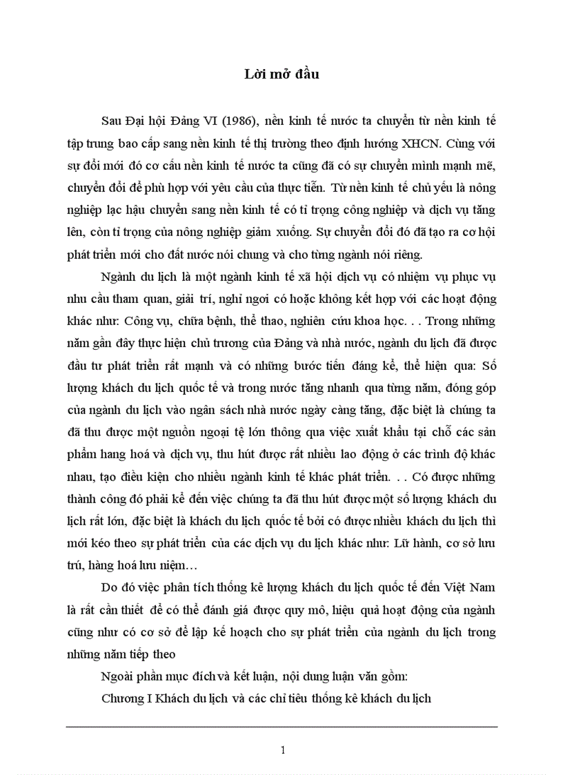 image for page Vận dụng một số phương pháp thống kê phân tích lượng khách quốc tế đến Việt Nam giai đoạn 1995 2005