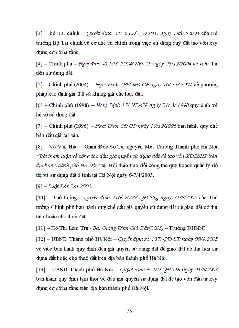 image for page Tìm hiểu công tác đấu giá quyền sử dụng đất tại Thành phố Hà nội từ năm 2003 đến 2005