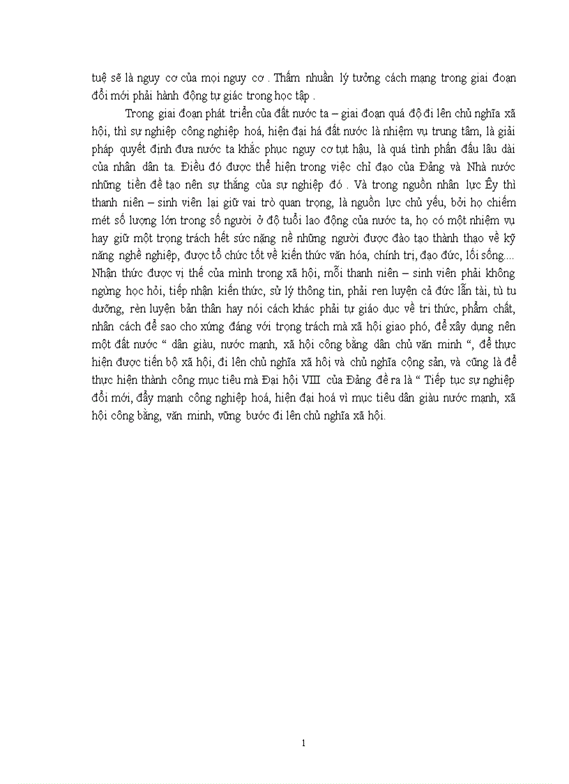 image for page Vai trò thanh niên sinh viên trong sự nghiệp CNH HĐH đất nước