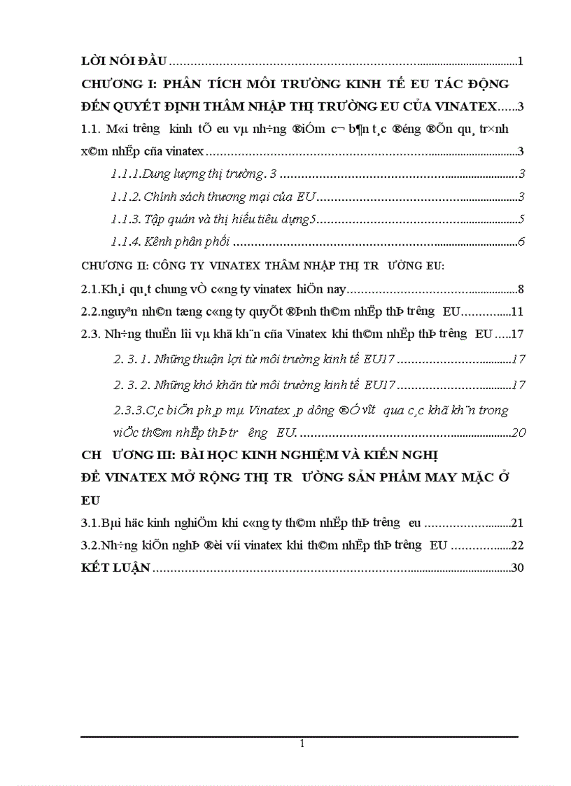 image for page Phân tích môi trường kinh tế eu tác động đến quyết định thâm nhập thị trường eu của vinatex