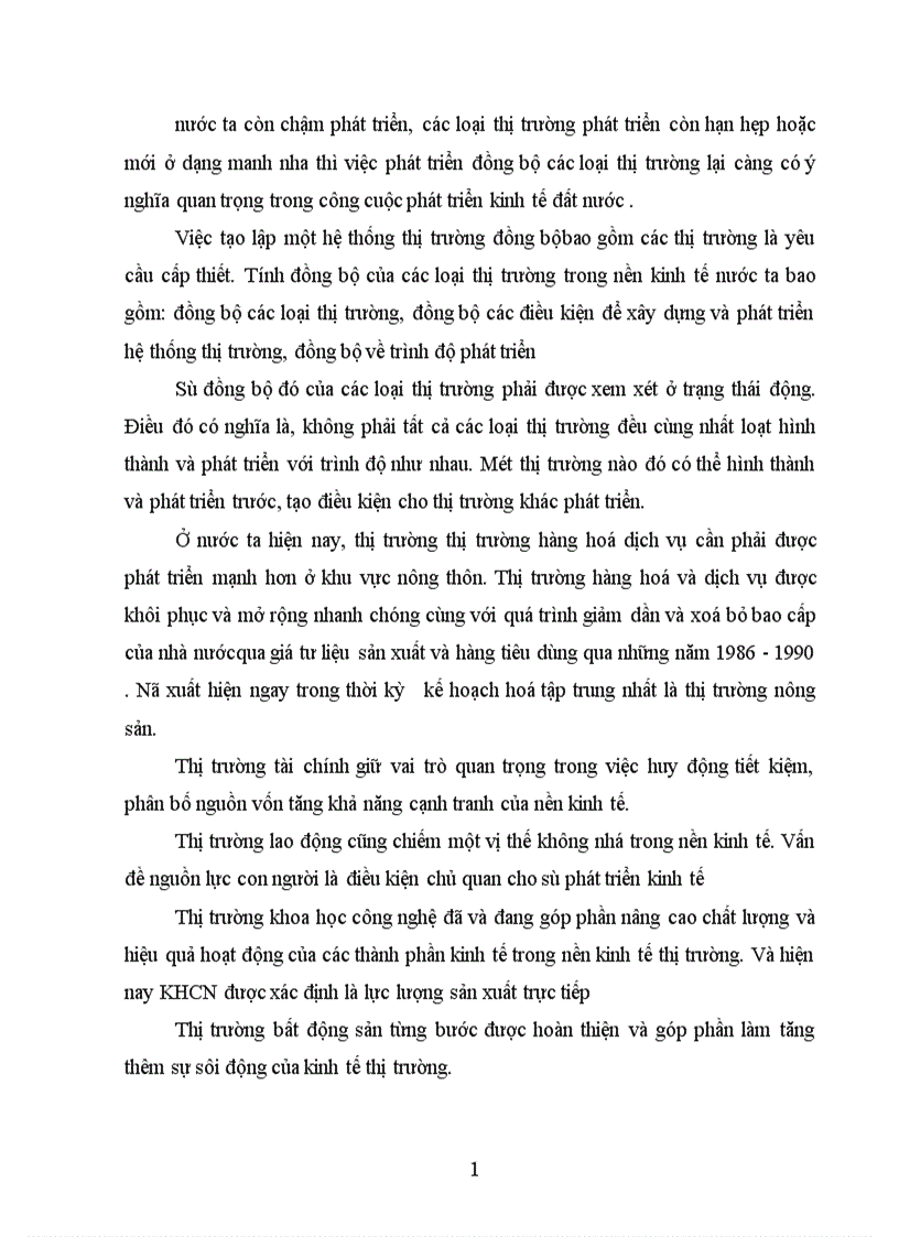 image for page Thực trạng phát triển phương hướng và giải pháp phát triển các loại thị trường 1