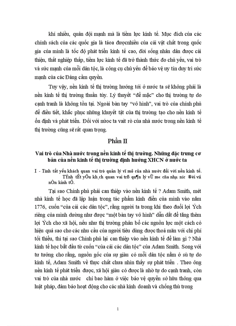 Vai trò của Nhà nước trong nền kinh tế thị trường 1