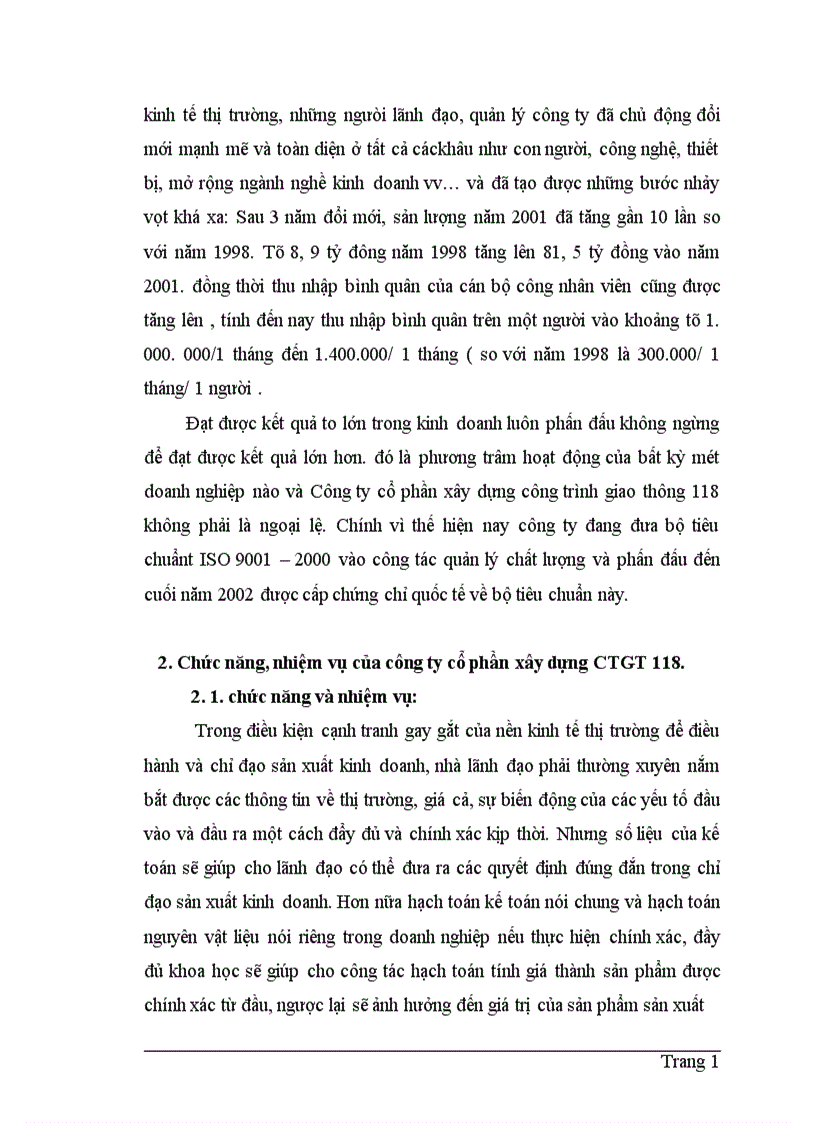 image for page công tác quản lý nguyên vật liệu ở Công ty cổ phần xây dựng công trình giao thông 118