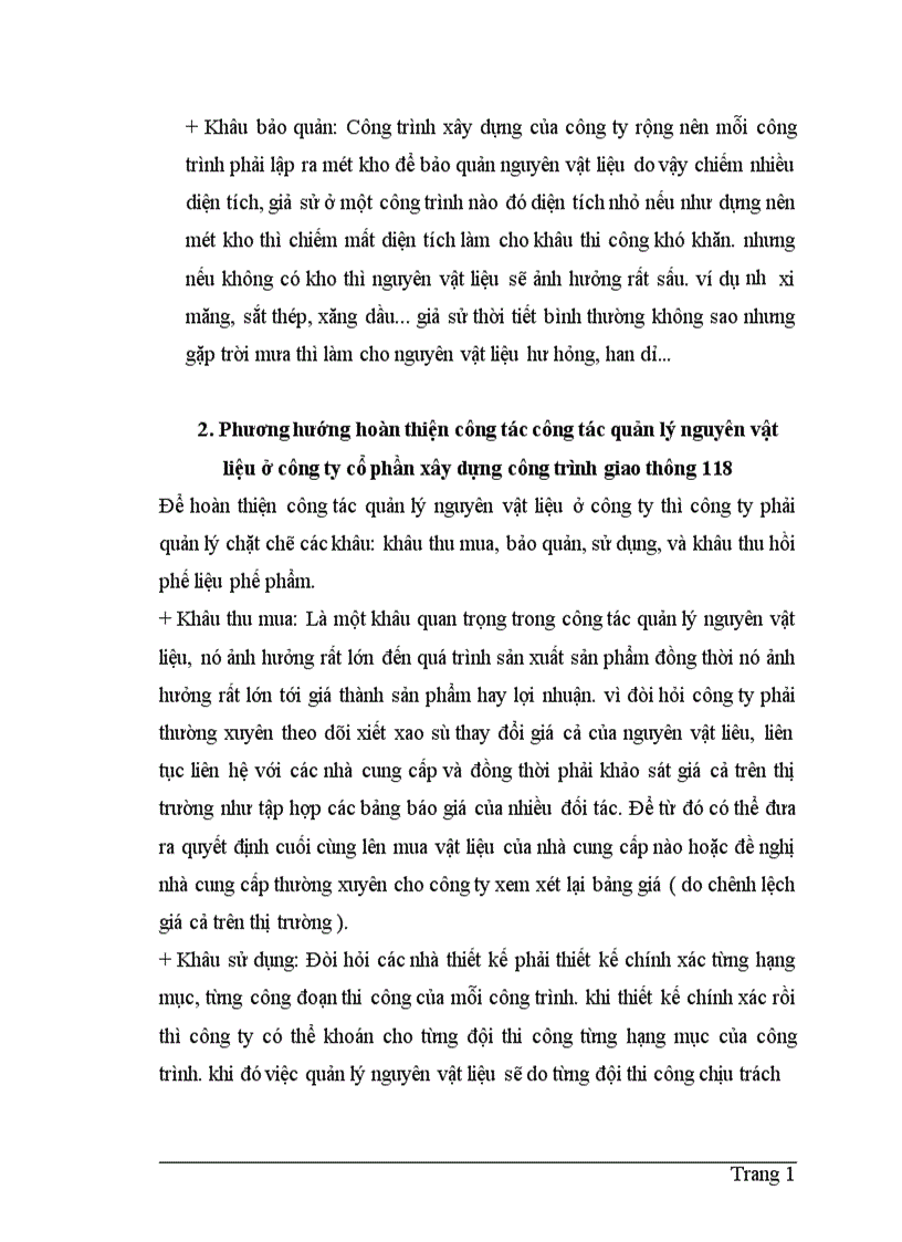 image for page công tác quản lý nguyên vật liệu ở Công ty cổ phần xây dựng công trình giao thông 118