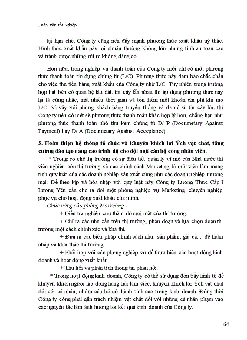 image for page Thực trạng và biện pháp thúc đẩy hoạt động xuất khẩu gạo ở Công ty Lương Thực Cấp I Lương Yên