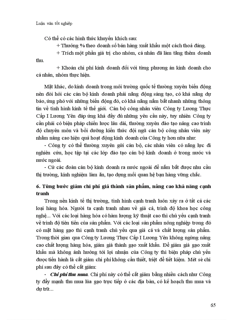image for page Thực trạng và biện pháp thúc đẩy hoạt động xuất khẩu gạo ở Công ty Lương Thực Cấp I Lương Yên